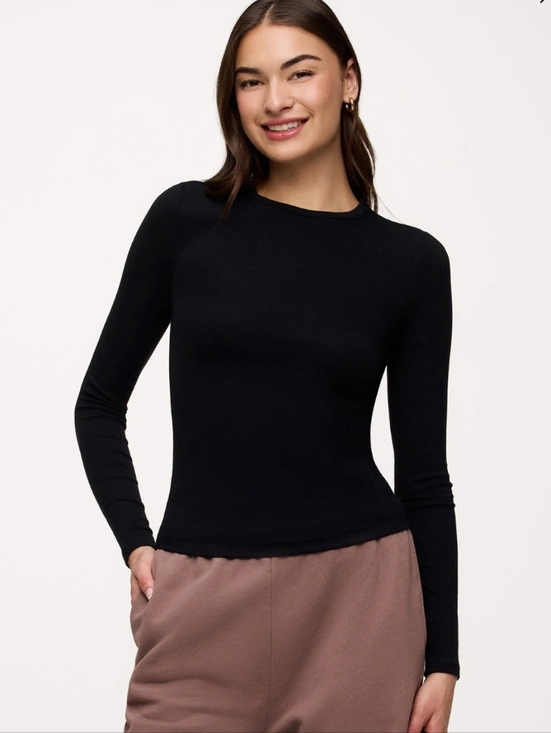 nuuds Tops - Nuud Black Ribbed Long Sleeve Top